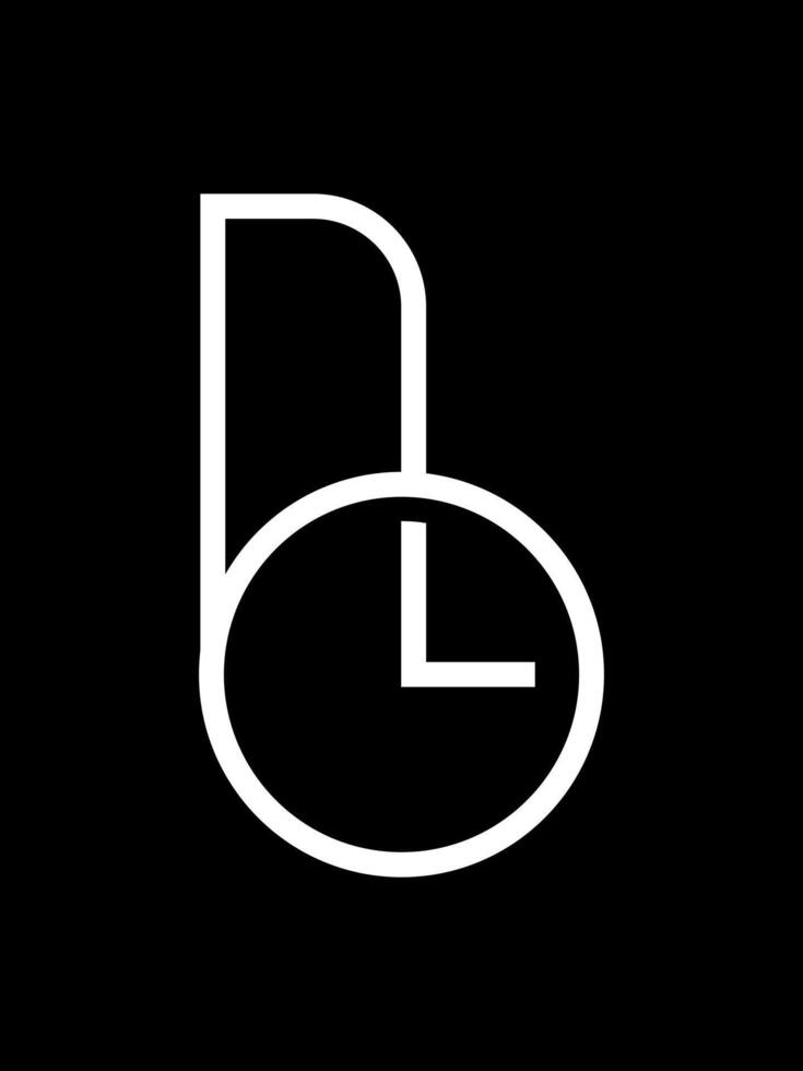 b combination clock monogram logo vector