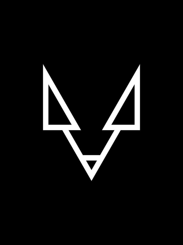 v combination fox monogram logo vector