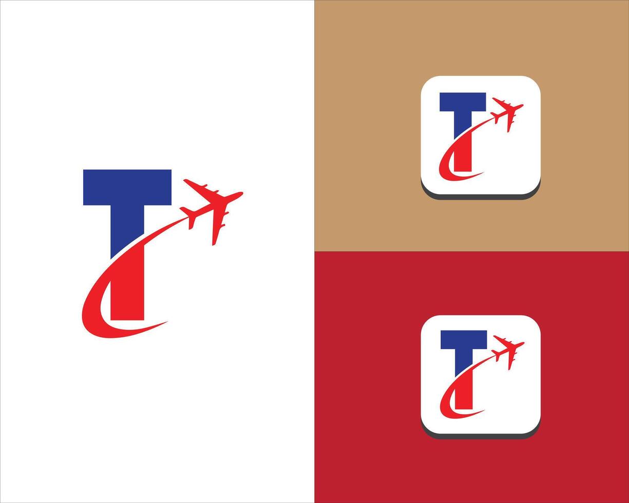 travel letter logo design vector