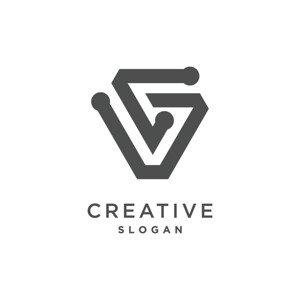 Letter V logo vector illustration idea with creative concept