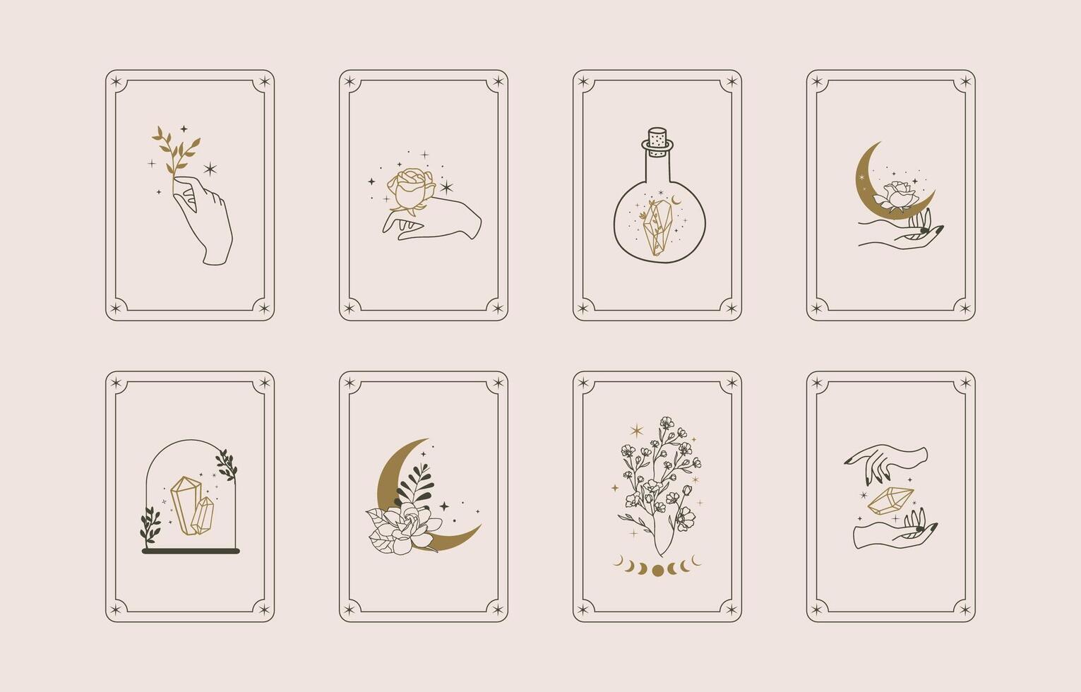 boho card tarot for a4 vertical illustration design vector