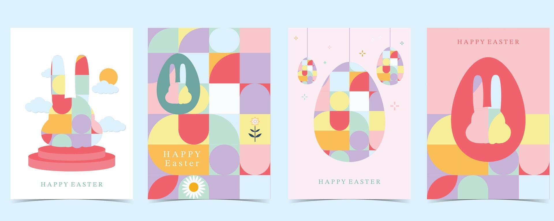 Easter day background for vertical a4 design with geometric style vector