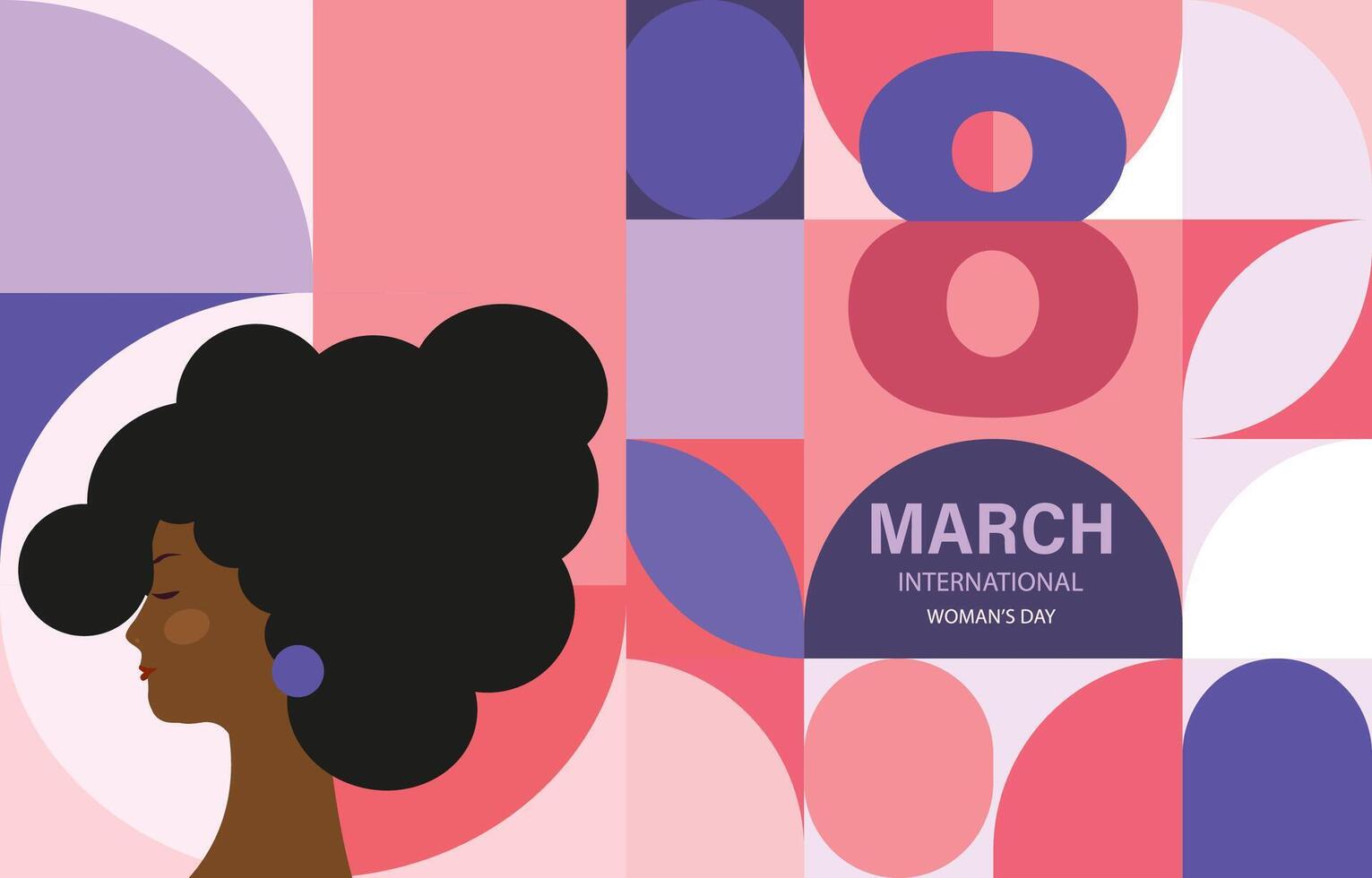 International women day with geometric shape use for horizontal banner design vector