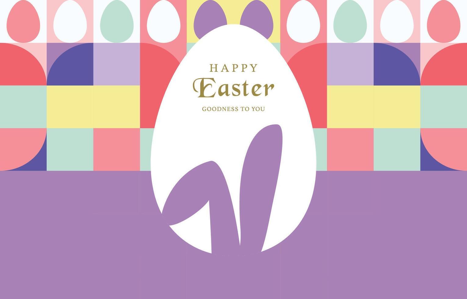 Easter day background for horizontal banner design with geometric style vector