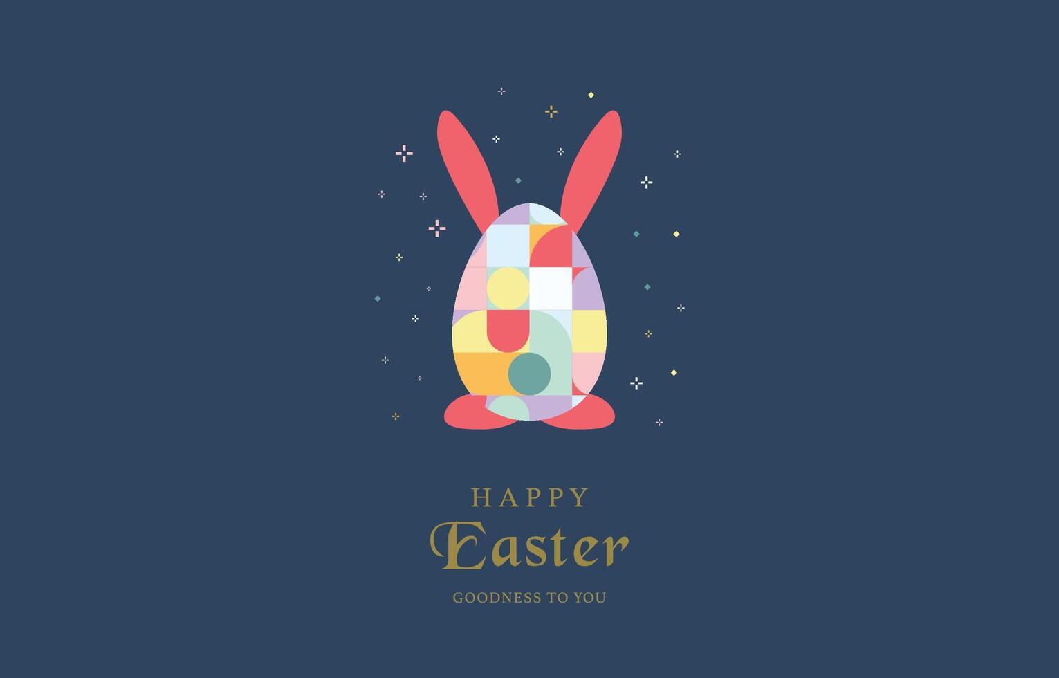 Easter day background for horizontal banner design with geometric style vector