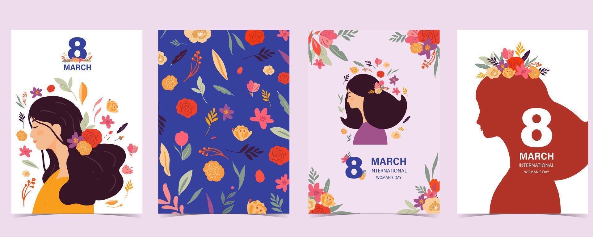 internacional mujer día con flor utilizar para vertical a4 tarjeta diseño vector