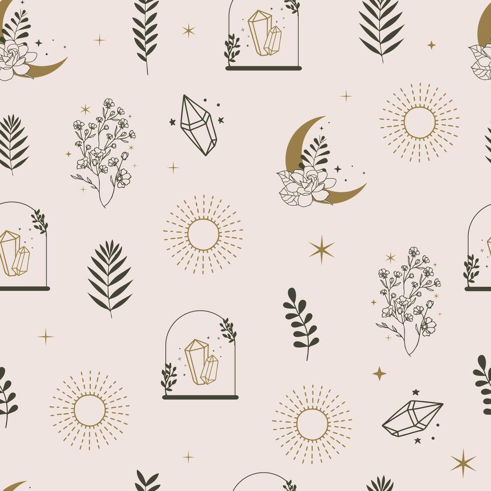 mystic seamless pattern illustration design vector