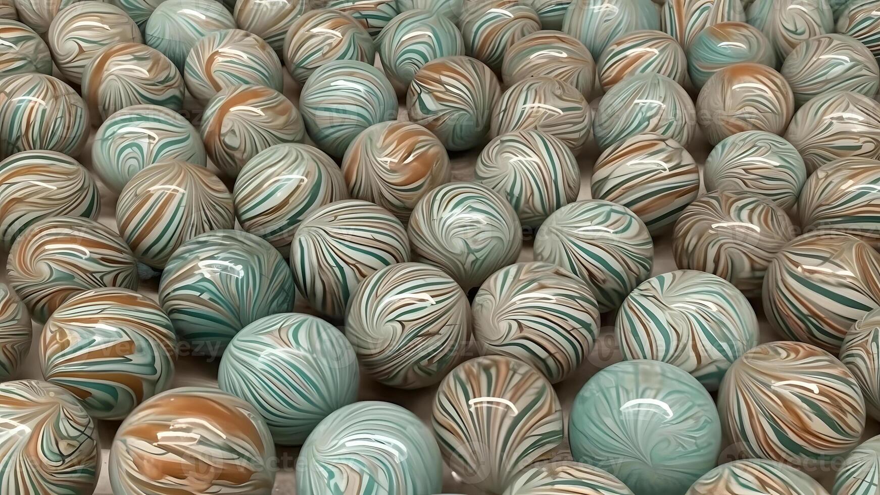 AI generated A sea of shimmering Carnival Glass marbles, full-frame background, neural network generated image photo