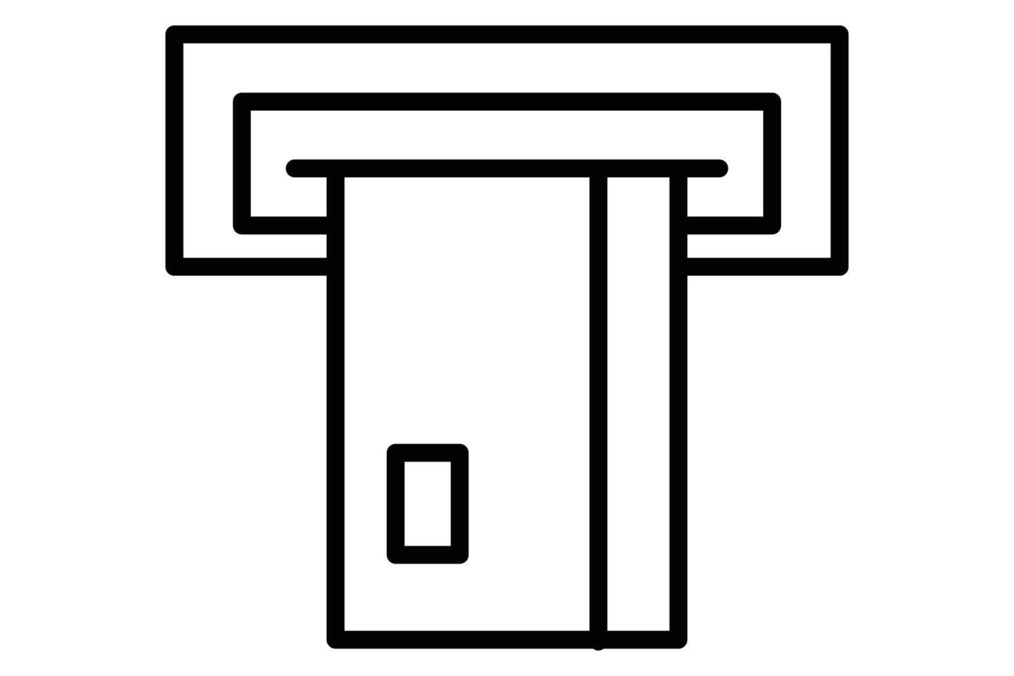 ATM machine icon. icon related to location of ATM. line icon style. element illustration vector