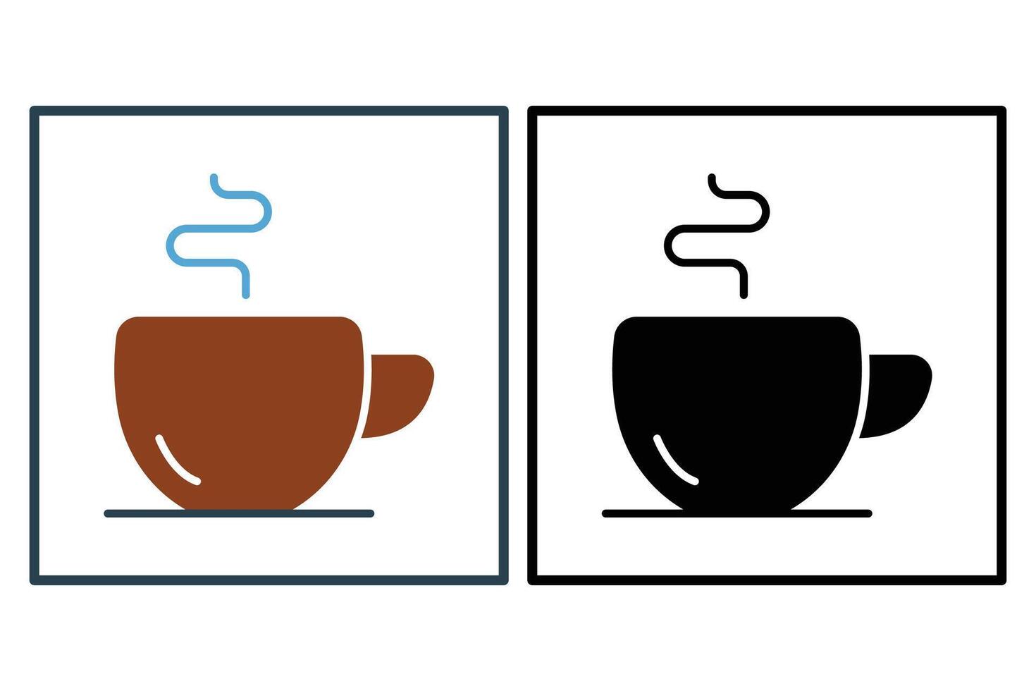 Coffee cup icon. icon related to coffee shops and cafes. solid icon style. element illustration vector
