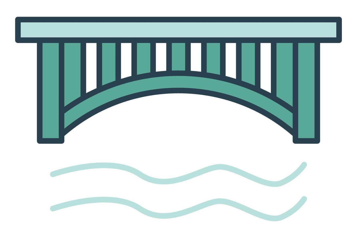 Bridge icon. icon related to river crossings and pathways. flat line icon style. element illustration vector