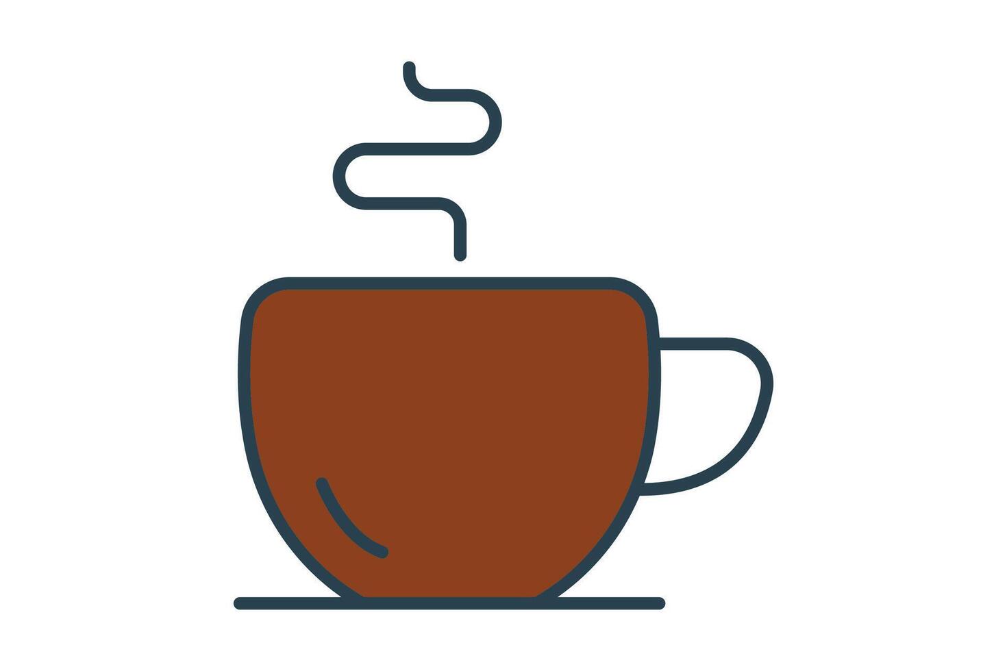 Coffee cup icon. icon related to coffee shops and cafes. flat line icon style. element illustration vector