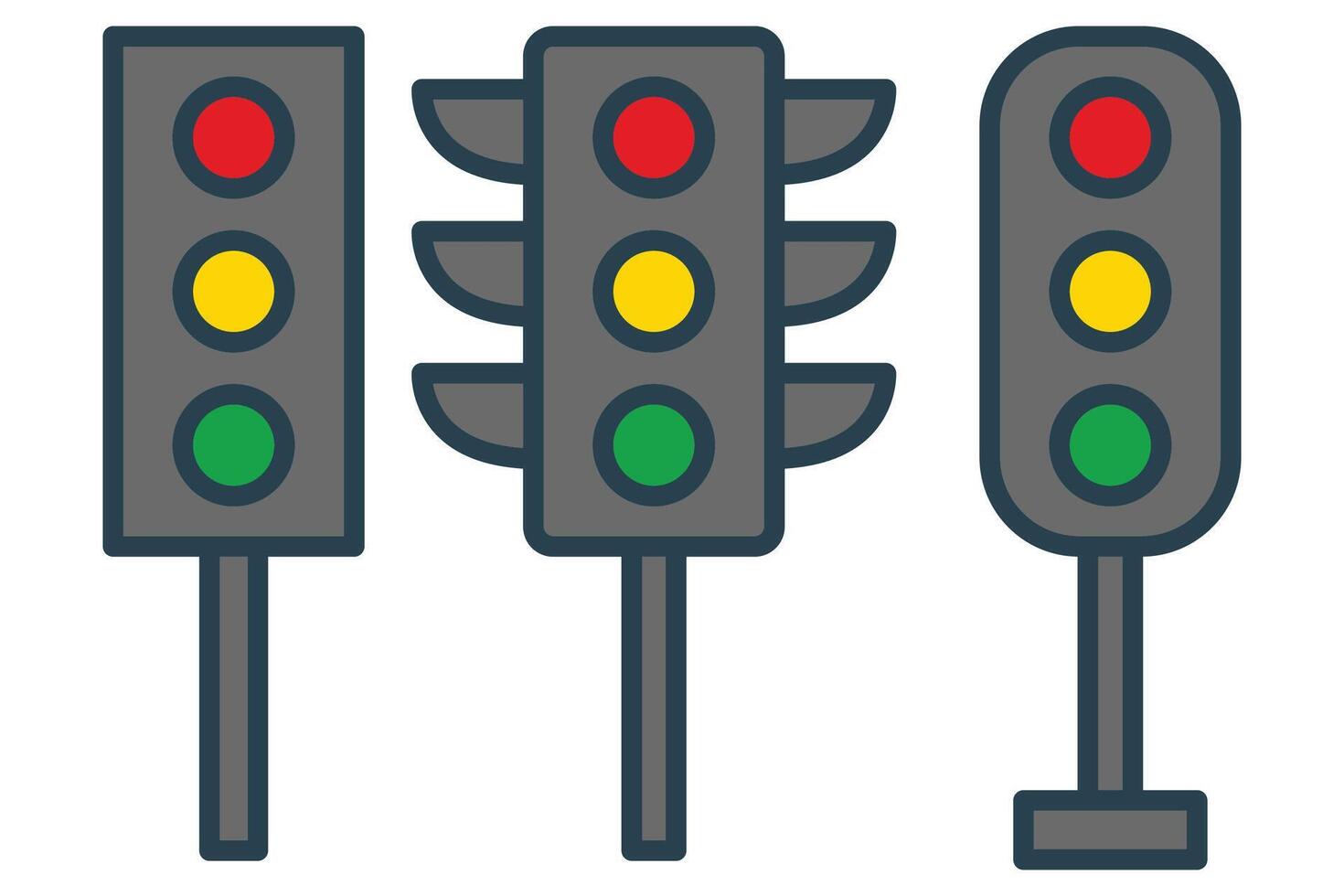 Traffic light icon. icon related to traffic control and intersections. flat line icon style. element illustration vector