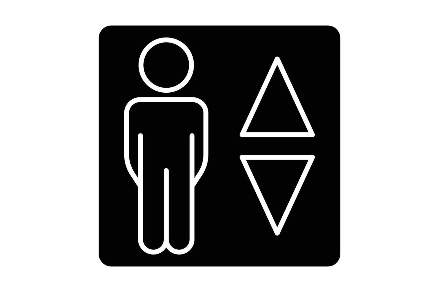 ascensor icono. icono relacionado a interior navegación en público espacios. sólido icono estilo. elemento ilustración vector