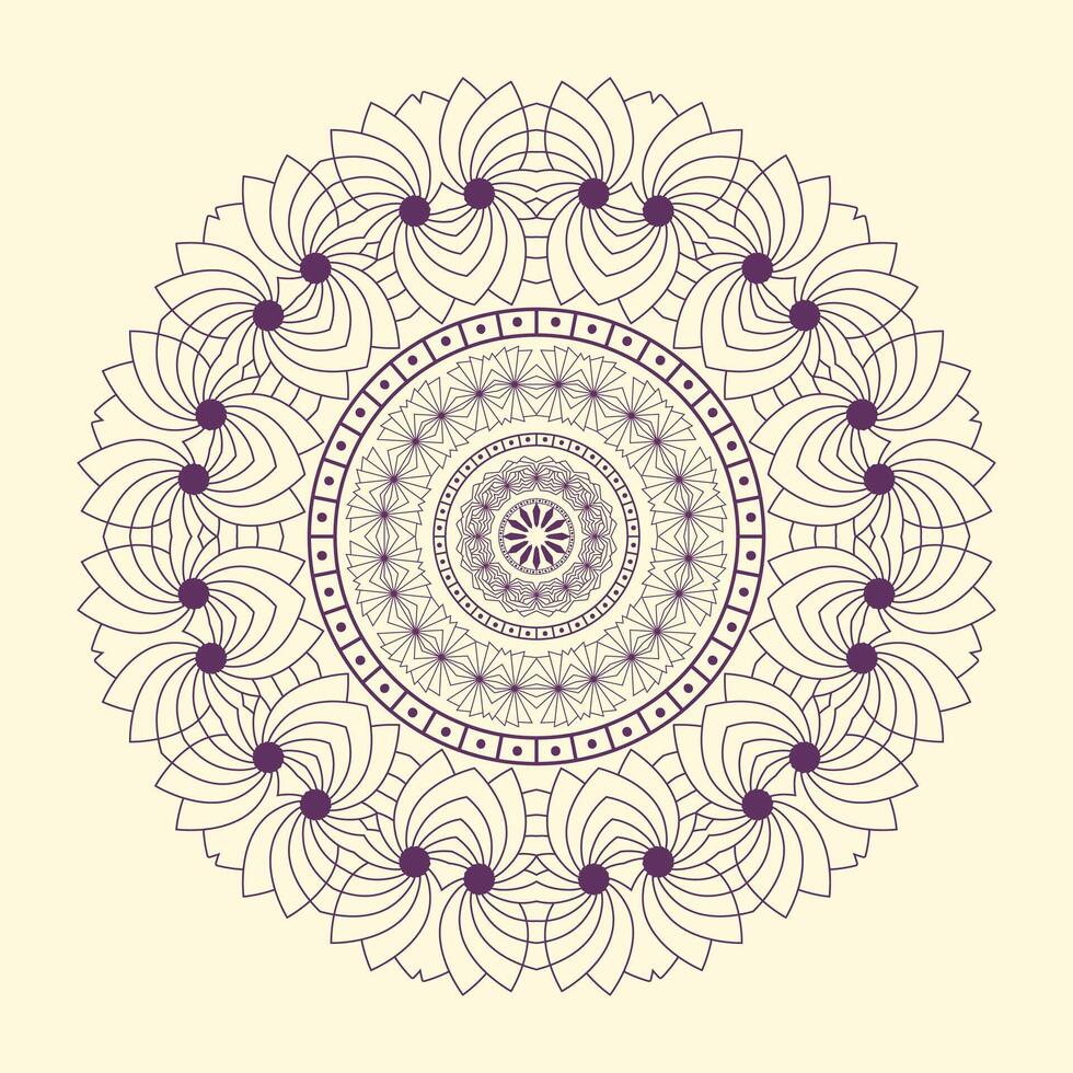 Islamic Mandala line art Arabian style design with dark mood vector