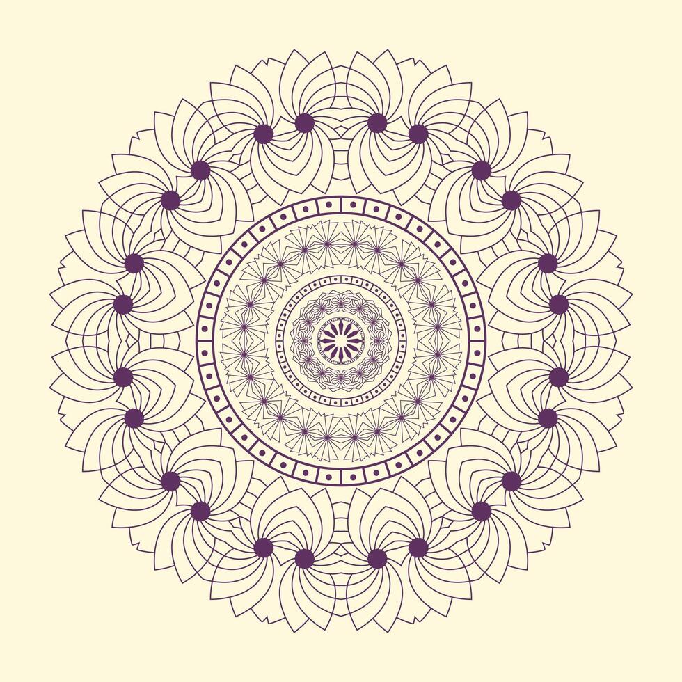 Islamic Mandala line art Arabian style design with dark mood vector