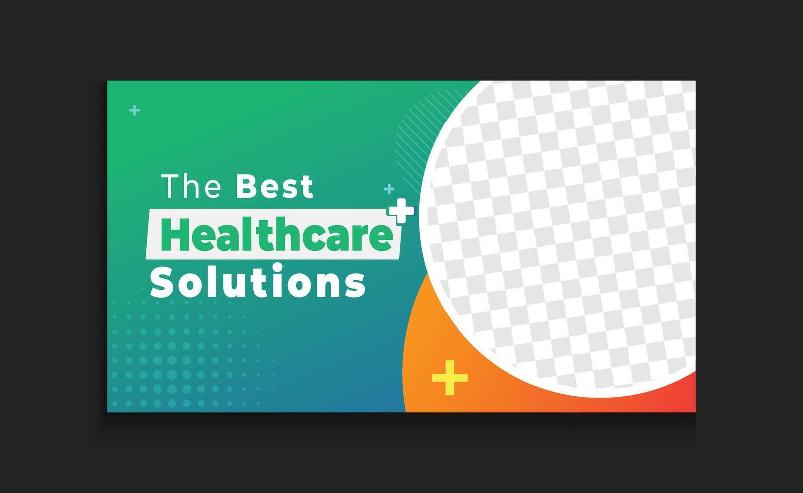 Medical health care thumbnail clickable video cover editable web banner design vector