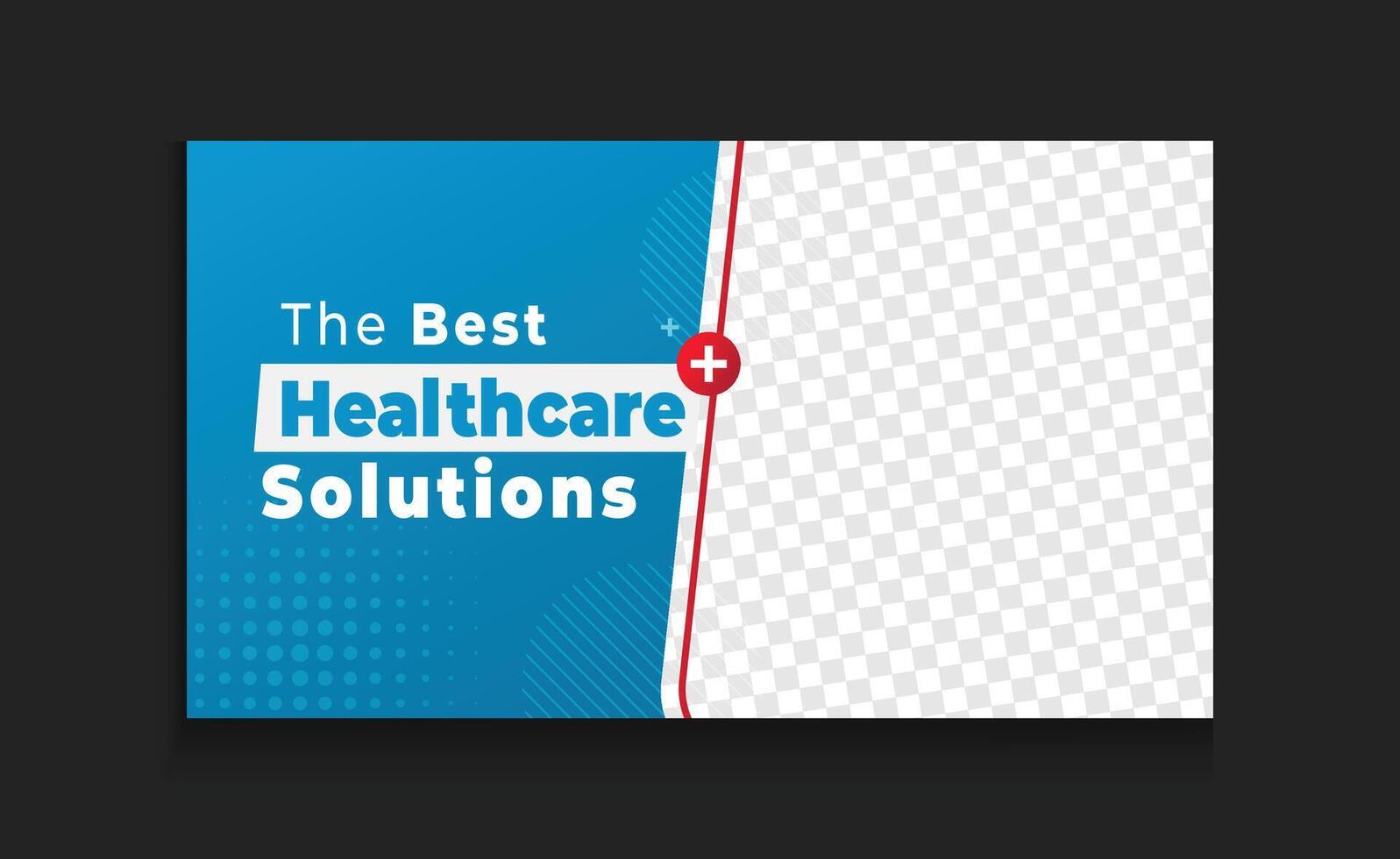 Medical health care thumbnail clickable video cover editable web banner design vector