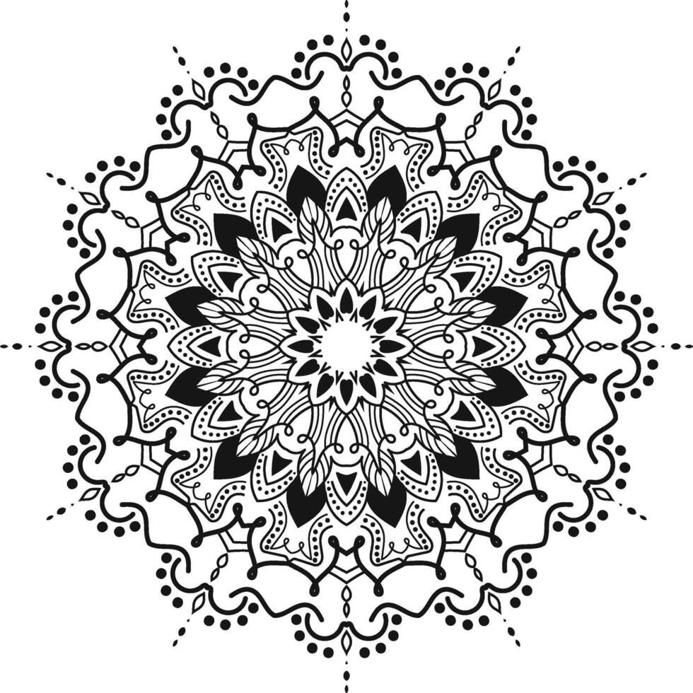 Islamic Mandala line art Arabian style design with dark mood vector