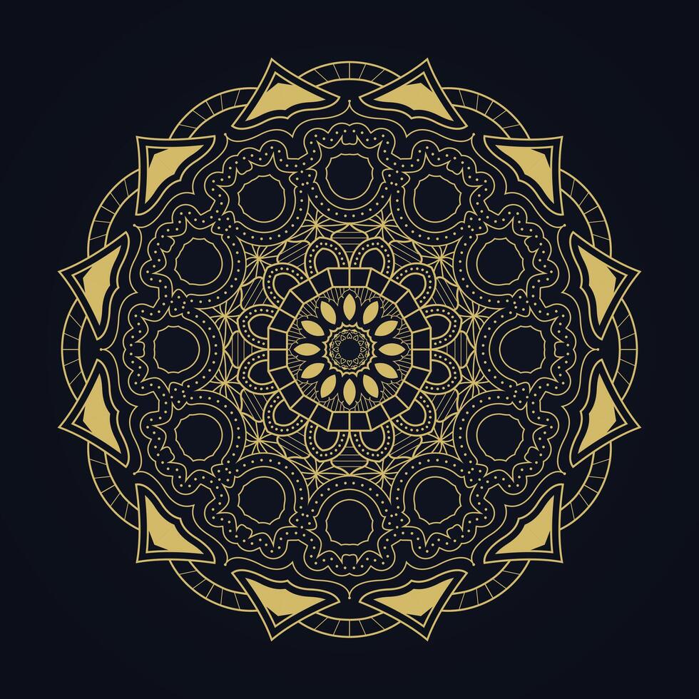 Islamic Mandala line art Arabian style design with dark mood vector