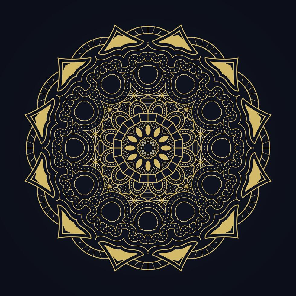 islámico mandala línea Arte árabe estilo diseño con oscuro estado animico vector