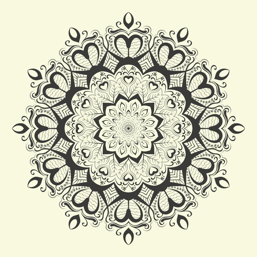 Islamic Mandala line art Arabian style design with dark mood vector