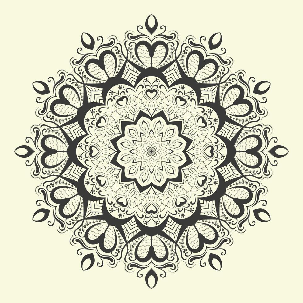 Islamic Mandala line art Arabian style design with dark mood vector