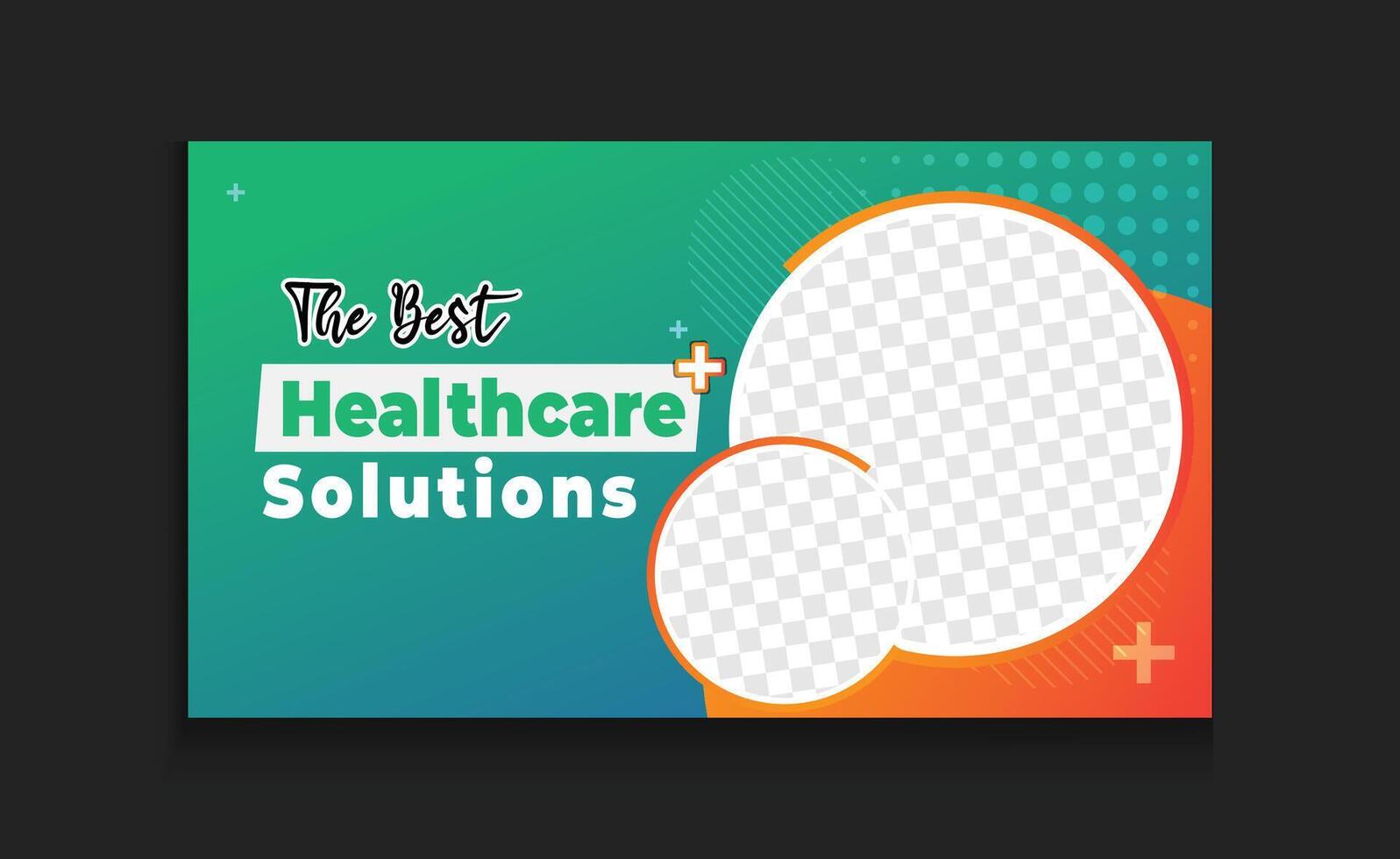 Medical health care thumbnail clickable video cover editable web banner design vector