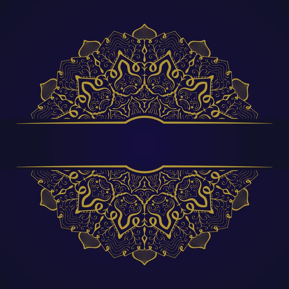 most beautiful Mandala line art Arabian style design with dark and golden mood vector