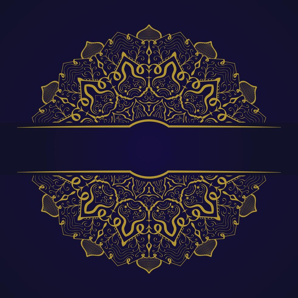 most beautiful Mandala line art Arabian style design with dark and golden mood vector