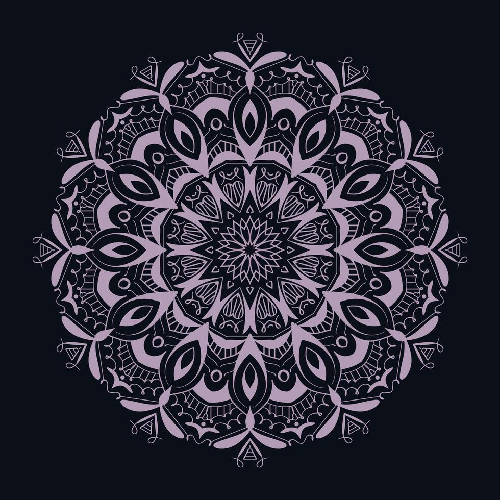 Islamic Mandala line art Arabian style design with dark mood vector