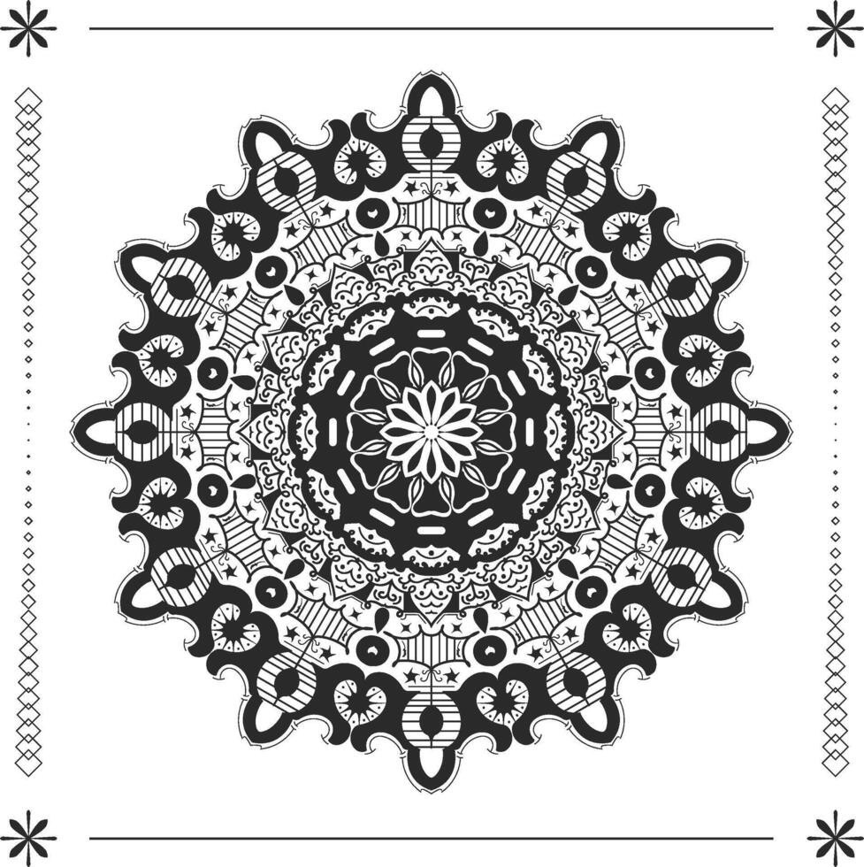 islámico mandala línea Arte árabe estilo diseño con oscuro estado animico vector