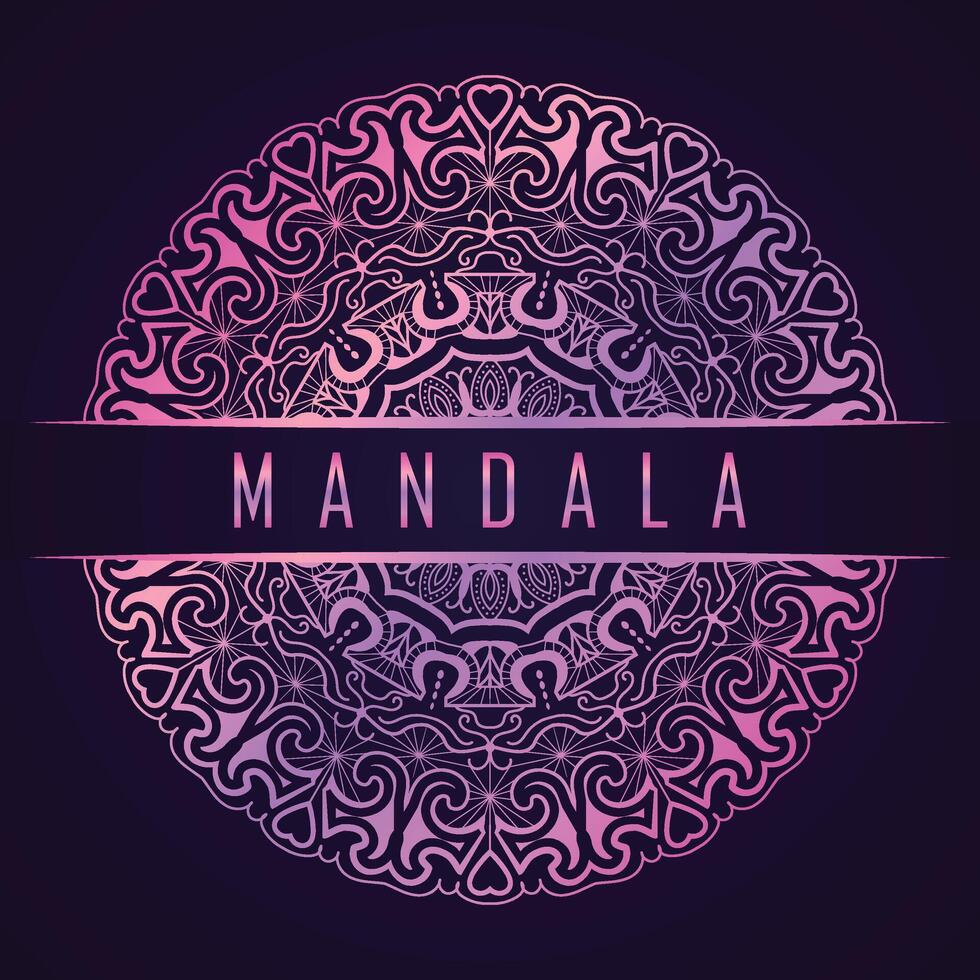 Islamic Mandala line art Arabian style design with dark mood vector