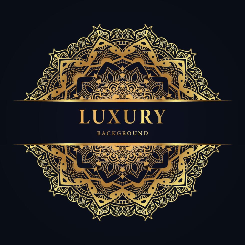 most beautiful Mandala line art Arabian style design with dark and golden mood vector