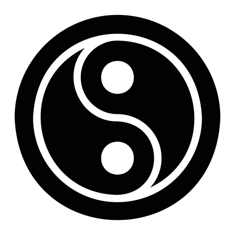 yin yang glifo icono antecedentes blanco vector
