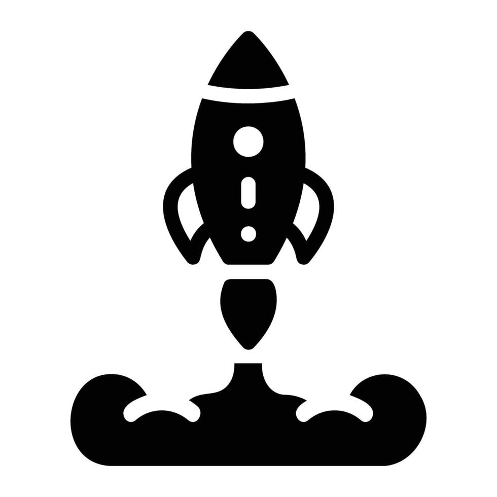 startup Glyph Icon Background White vector