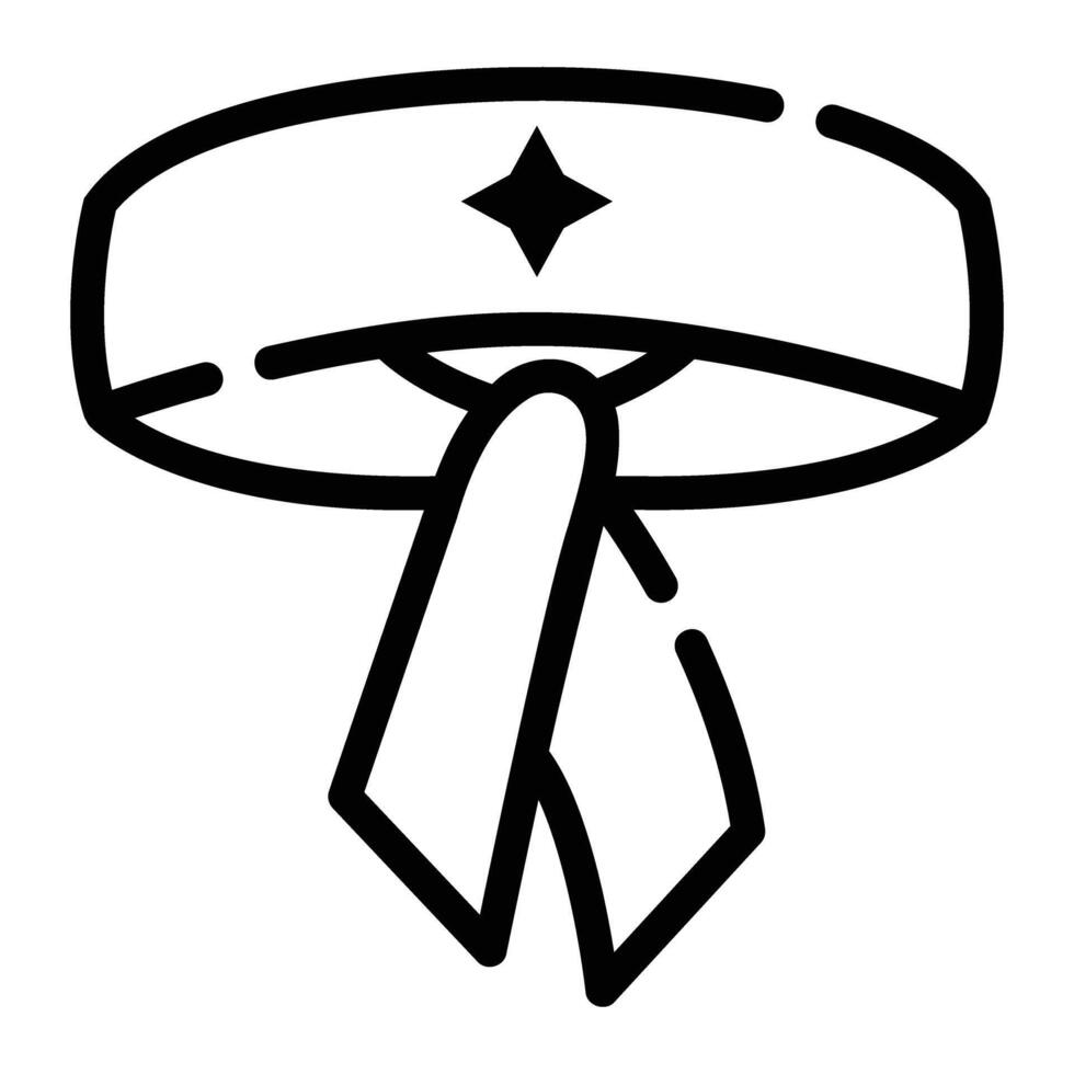 headband Line Icon Background White vector