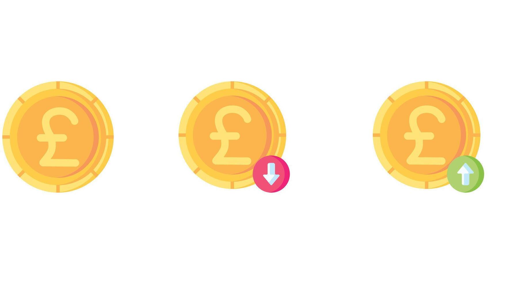 currency and coins vector icons set for business and finance