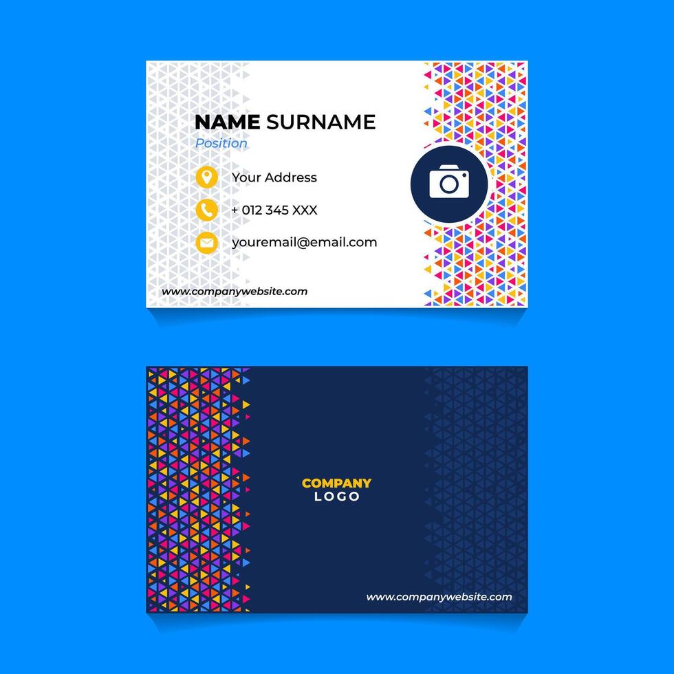 Abstract Triangle Element Geometric Name Card Design vector