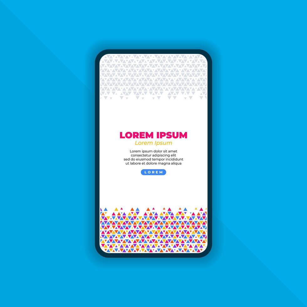 Abstract Triangle Element Geometric Mobile Landing Page Design vector