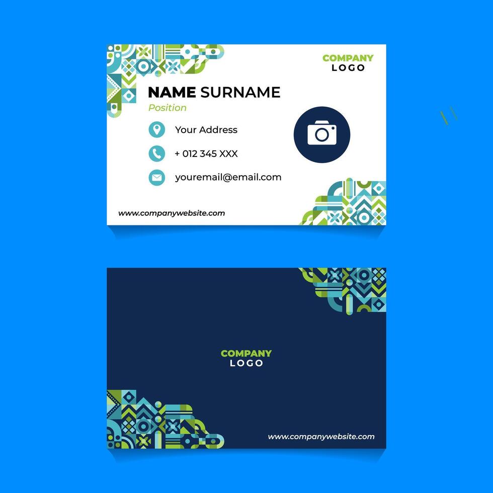 Abstract Geometric Name Card for Business or Company vector
