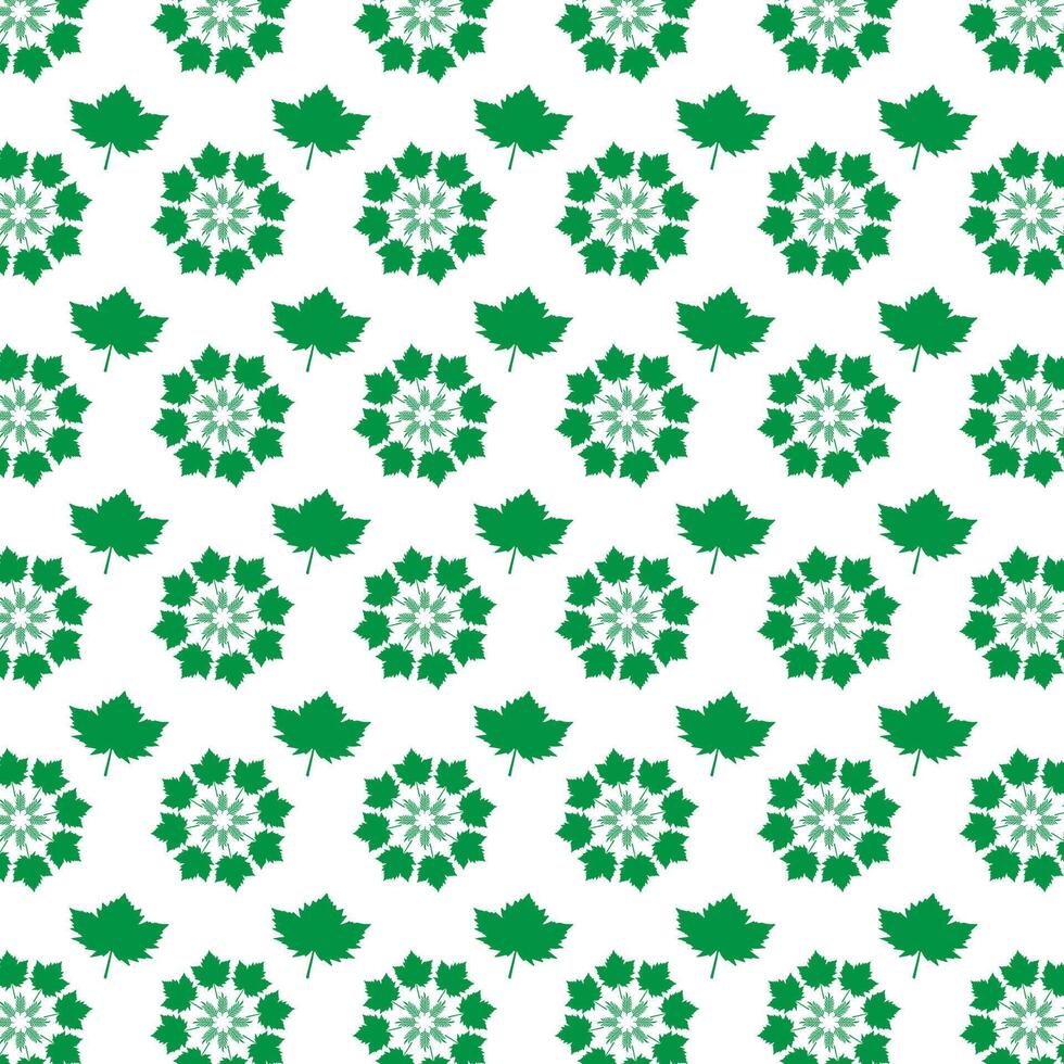 hand draw floral seamless pattern of green leaves Spring Blossom Vector Design on a white background