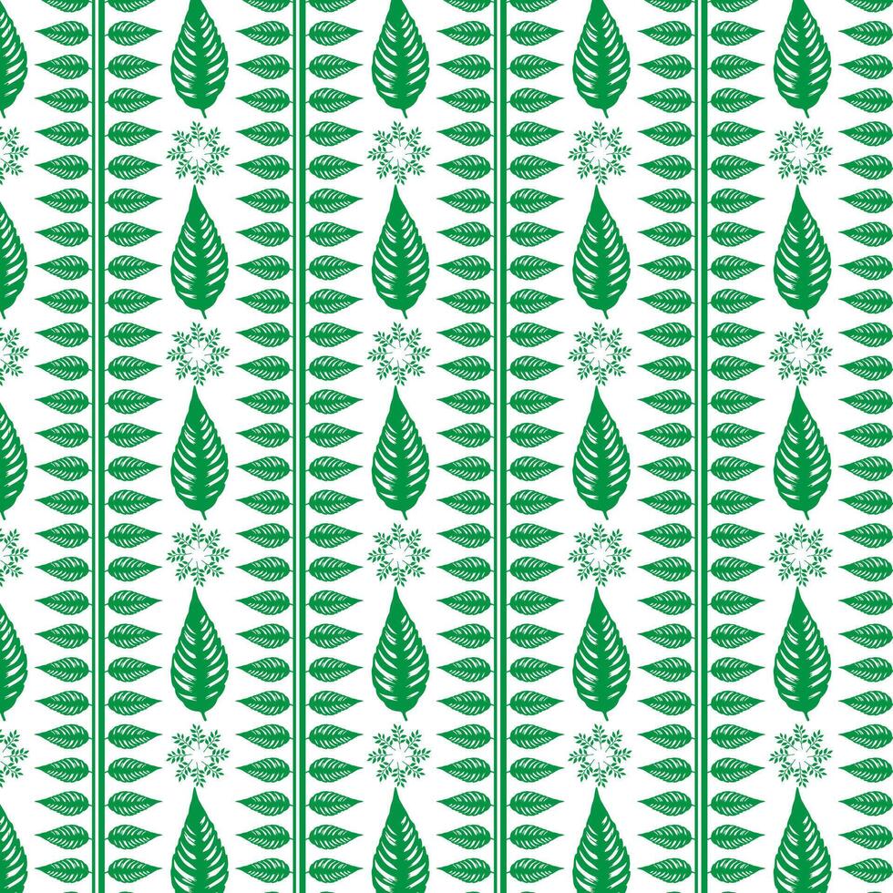 tribal tradicional tela batik étnico de ikat floral sin costura modelo de verde hojas primavera florecer vector diseño en un blanco antecedentes