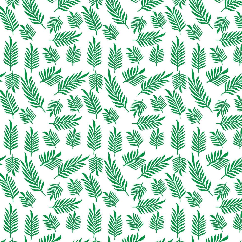 hand draw floral seamless pattern of green leaves Spring Blossom Vector Design on a white background