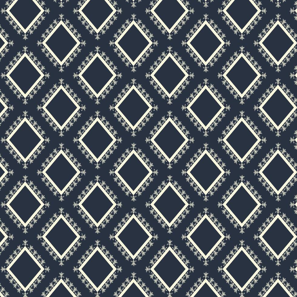 Tribal traditional fabric batik ethnic. ikat floral seamless pattern leaves geometric repeating Design for wallpaper, wrapping, fashion, carpet, clothing, home decoration vector