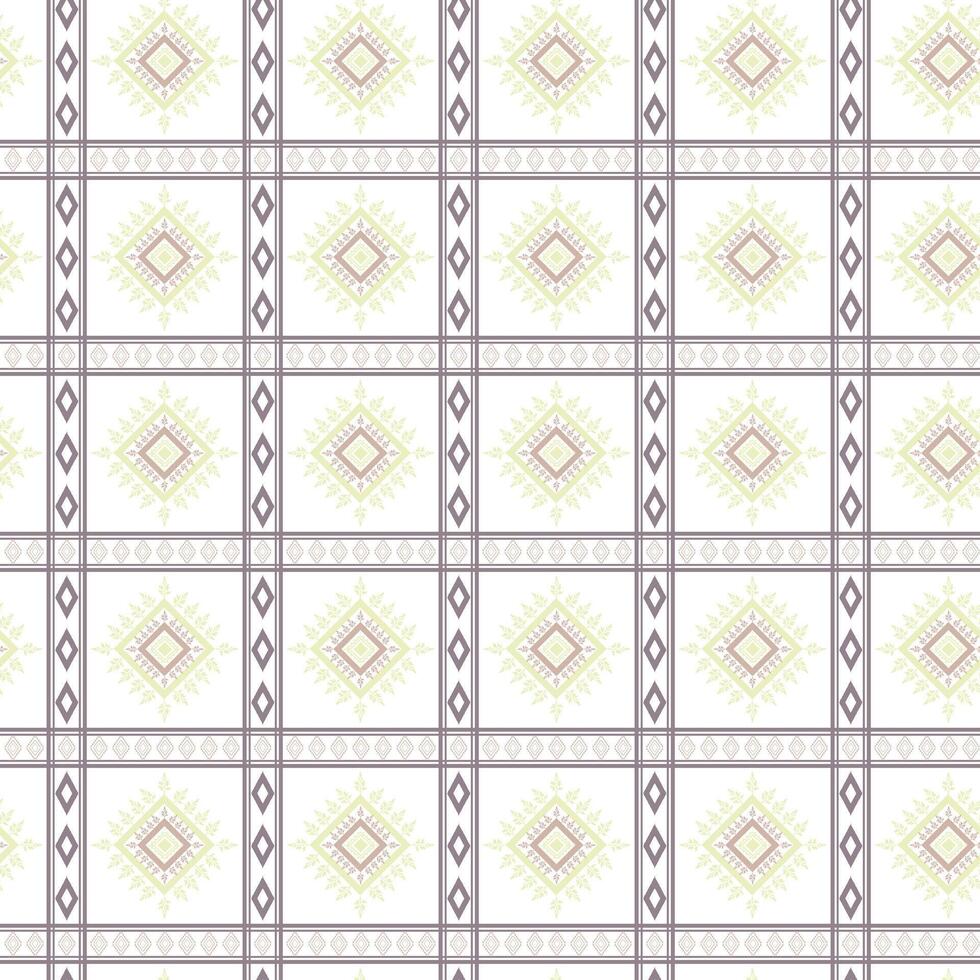 tribal tradicional tela batik étnico. ikat floral sin costura modelo hojas geométrico repitiendo vector diseño en un blanco antecedentes