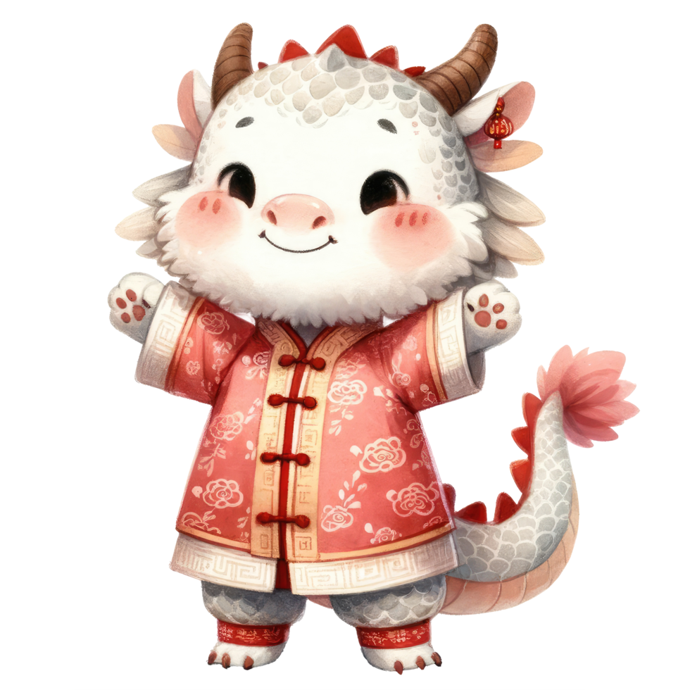 AI generated Chinese New Year Dragon isolated. png