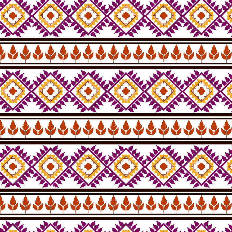 tribal tradicional tela batik étnico de ikat floral sin costura modelo de verde hojas primavera geométrico repitiendo vector diseño en un blanco antecedentes