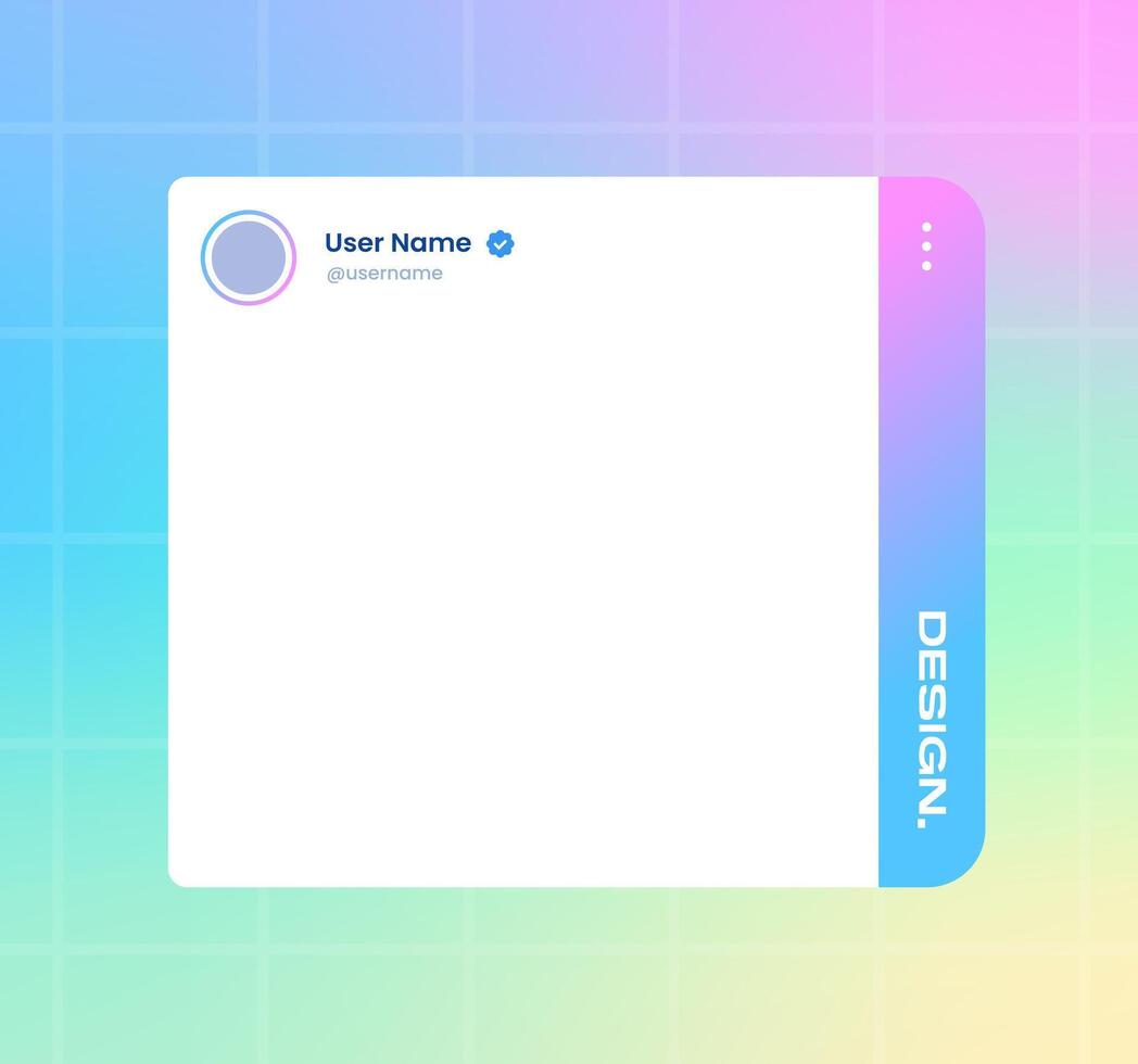 Social media frame isolated template. Colorful social media interface. vector