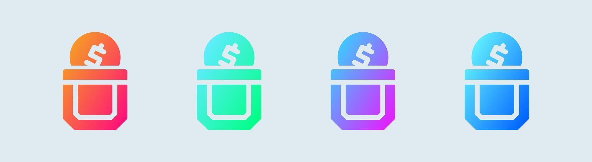 Pocket solid icon in gradient colors. Savings wealth signs vector illustration.